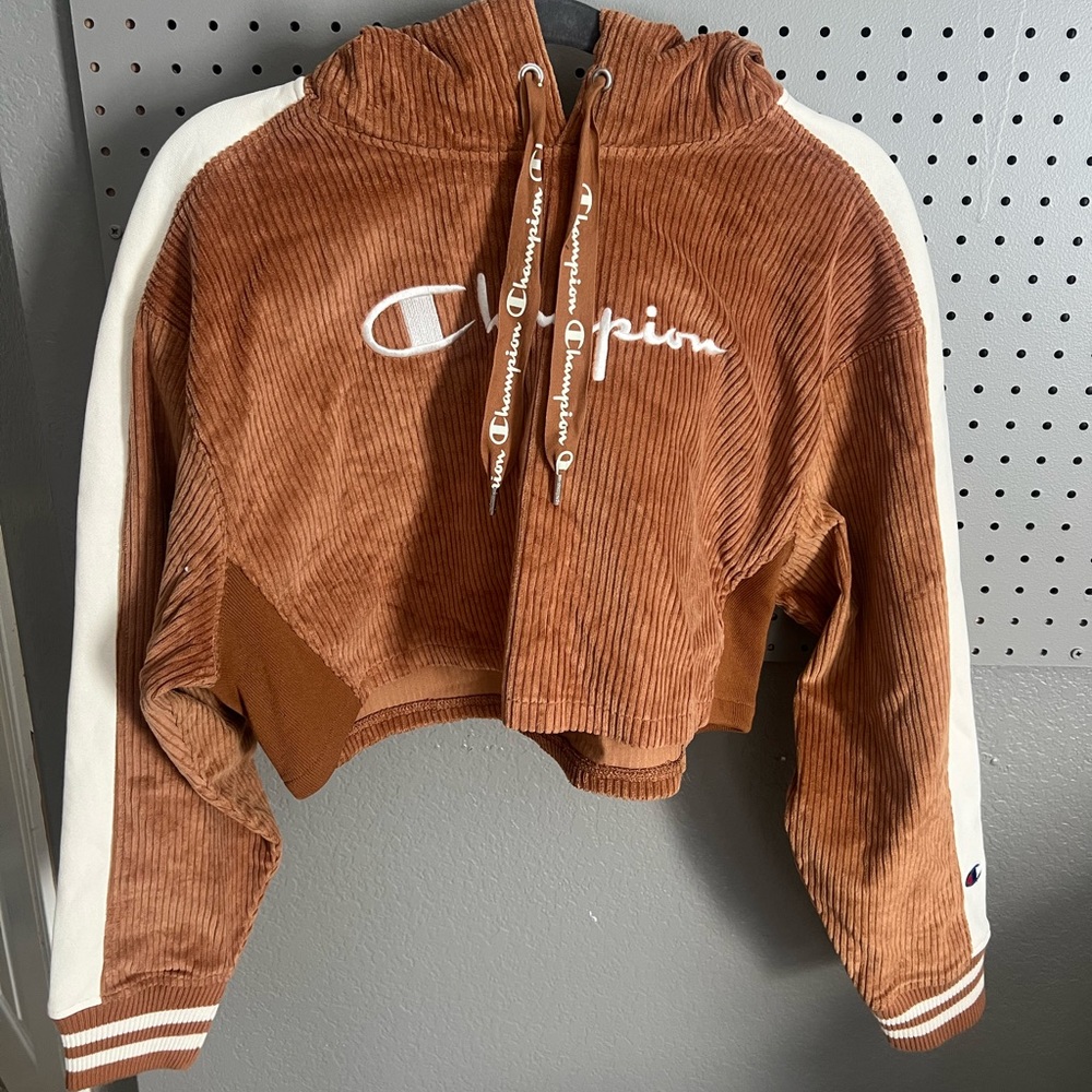 Champion Cropped Corduroy Hoodie